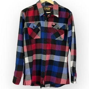 DIXXON Liberty Or Death Red White Blue Women's Button Up Flannel Shirt